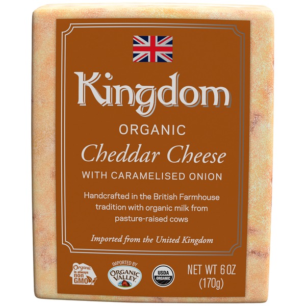 Kingdom Organic Cheddar with Caramelised Onion Cheese (6 oz) Instacart
