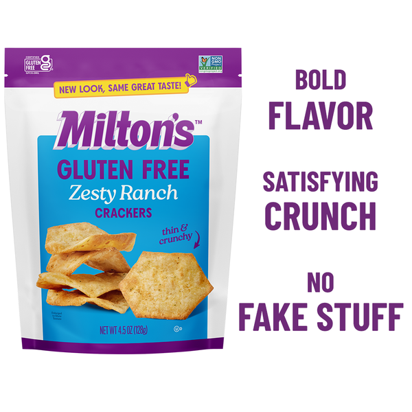 Milton's Gluten Free Crackers, Zesty Ranch