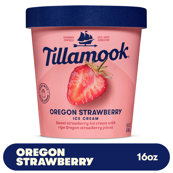 Tillamook Oregon Strawberry Ice Cream Pint, 16fl-oz