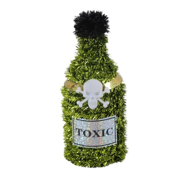 Ashland Green Tinsel Poison Bottle Decor