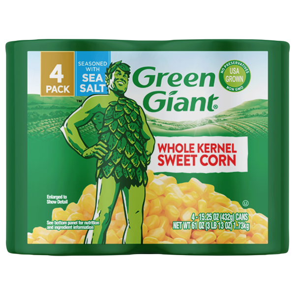 Green Giant Sweet Corn, Whole Kernel, 4 Pack Same-Day Delivery or