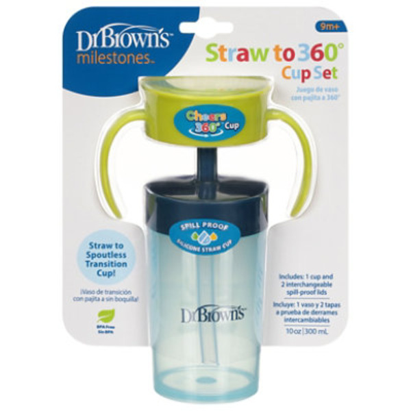 Dr. Brown’s Natural Flow 9m+ 10 Oz Straw to 360 Cup Set