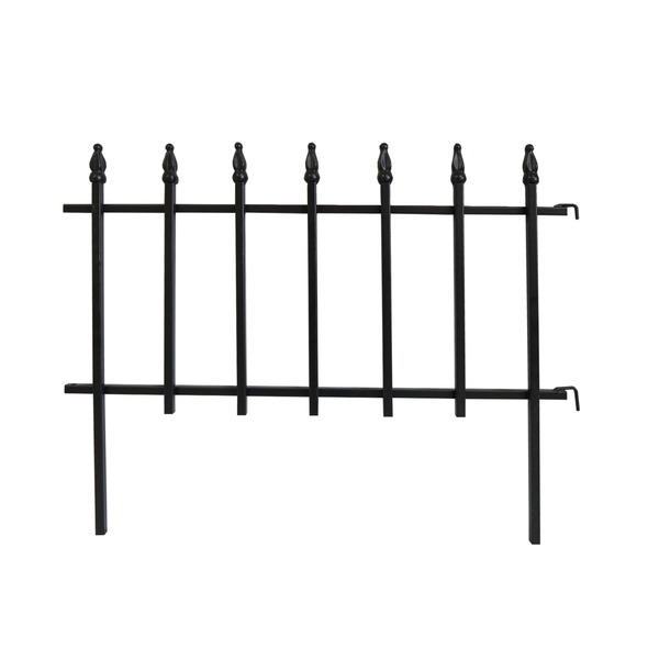 Garden Accents 0.99-in x 22.5-in x 17.9-in Black Metal Steel Decorative fencing