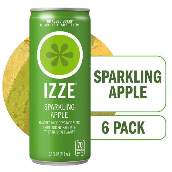 iri 7枚JuiceSparkleShadeOnlyOne 新品未使用 IZZE Sparkling Juice Beverage Blend, Apple, No Sugar Added, 6 Cans