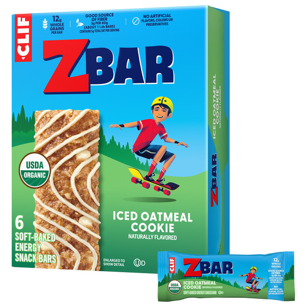 80784→38500 ZBAR Iced Oatmeal Cookie, Soft-Baked Energy Snack Bars, Organic