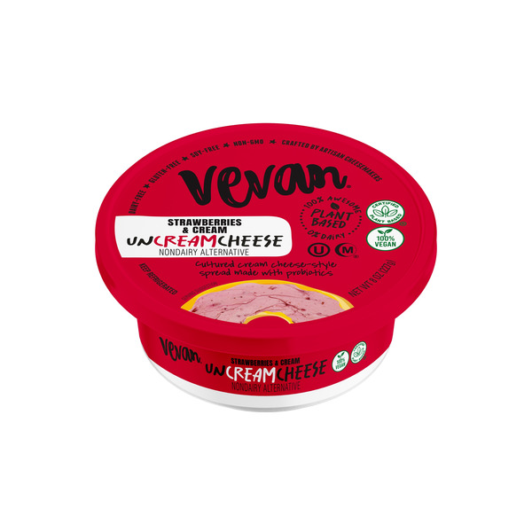 Vevan UnCreamCheese Strawberries & Cream, Nondairy Cream Cheese-Style Spread