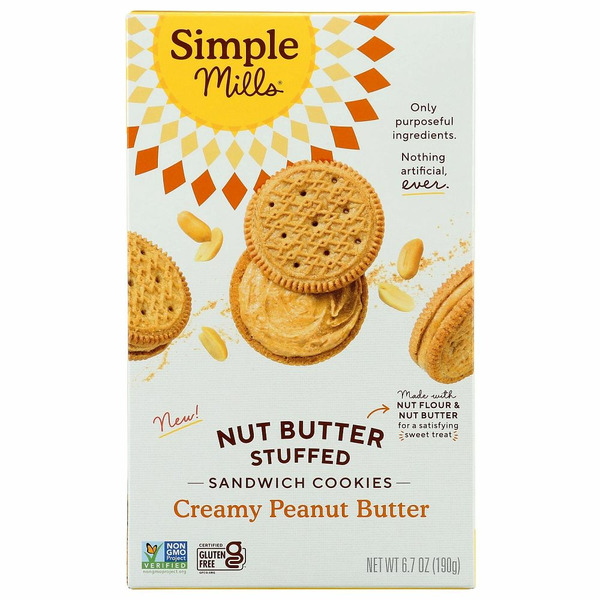 Simple Mills Creamy Peanut Butter Nut Butter Stuffed Sandwich Cookies