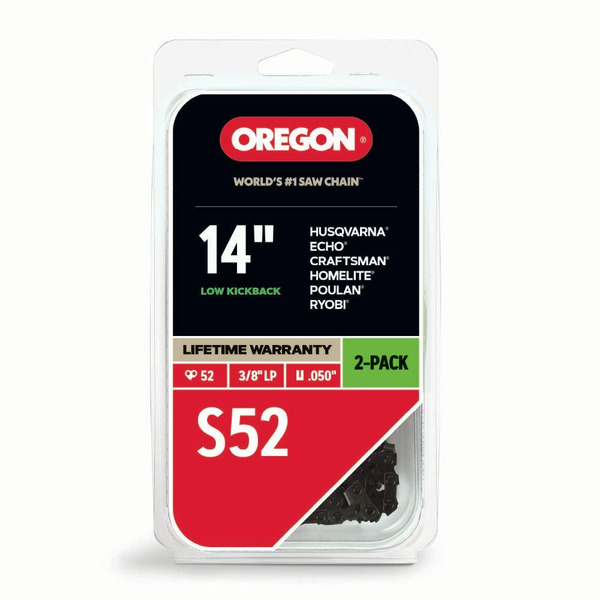 Oregon S52T 2 -Pack 52 Link Replacement Chainsaw Chain For 14-in , 0.05-in Gauge , 3/8-in Pitch