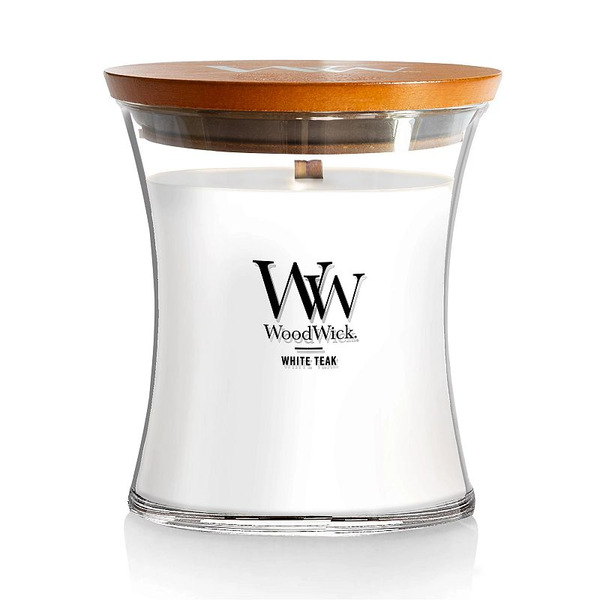 Wood Wick White Teak Candle