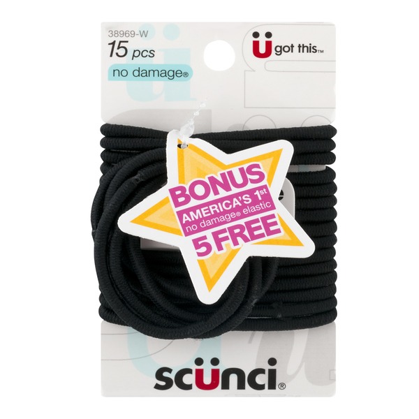 Scunci No Damage Hair Ties Black 15 Pc 15 0 Piece S From