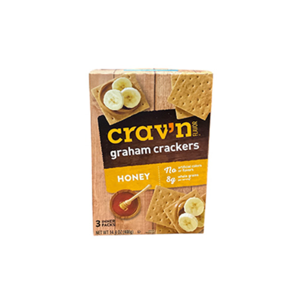 Crav'n Flavor Graham Crackers, Honey, 3 Packs
