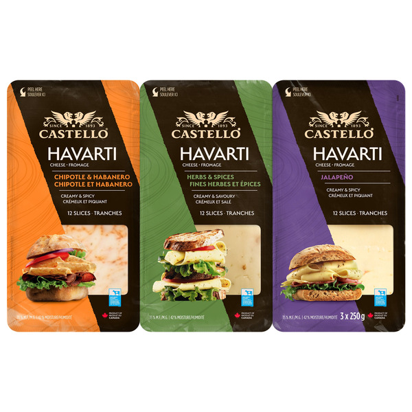 Castello Havarti Cheese Slices Variety Pack