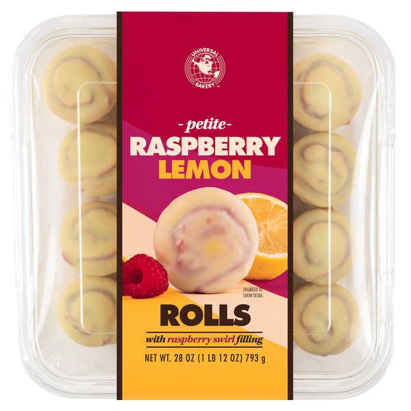 Universal Bakery Raspberry Lemon Rolls with Raspberry Swirl Filling, 28 oz