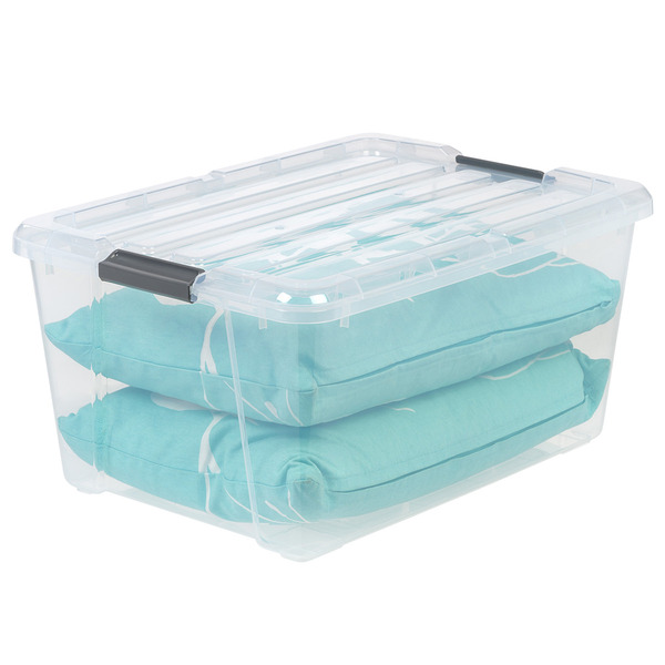 Iris 45-Quart Tote - Clear - 15-3/4" x 21-5/8" x 10-3/4"