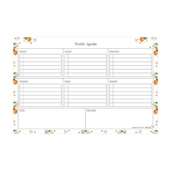 Blue Sky Bespoke Mini Oranges Letterpress Notepad, 6 x 9 in