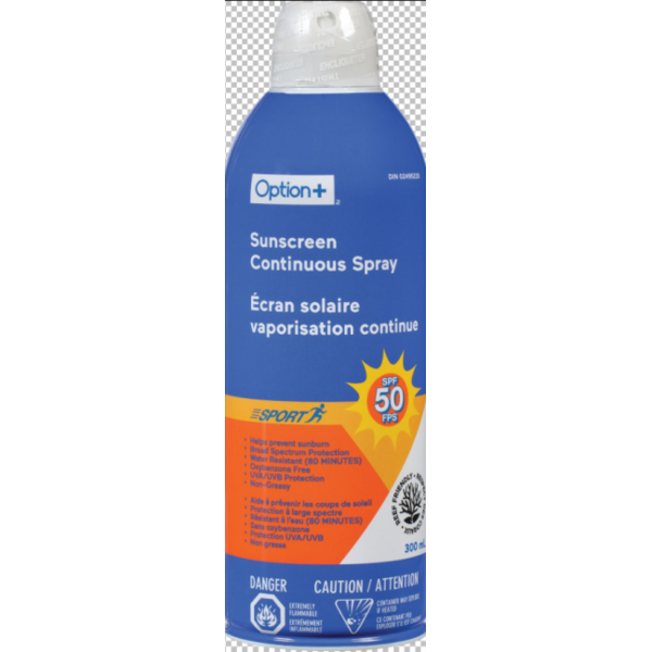 OPTION+ SPF 50 Sunscreen Sport Spray Same-Day Delivery | Rexall