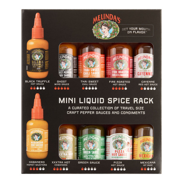 World Market Melinda's Mini Liquid Spice Rack Hot Sauce Gift Set 10 Pack