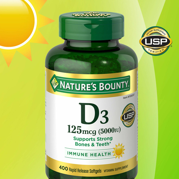Nature's Bounty Vitamin D3 125 mcg, 400 Softgels