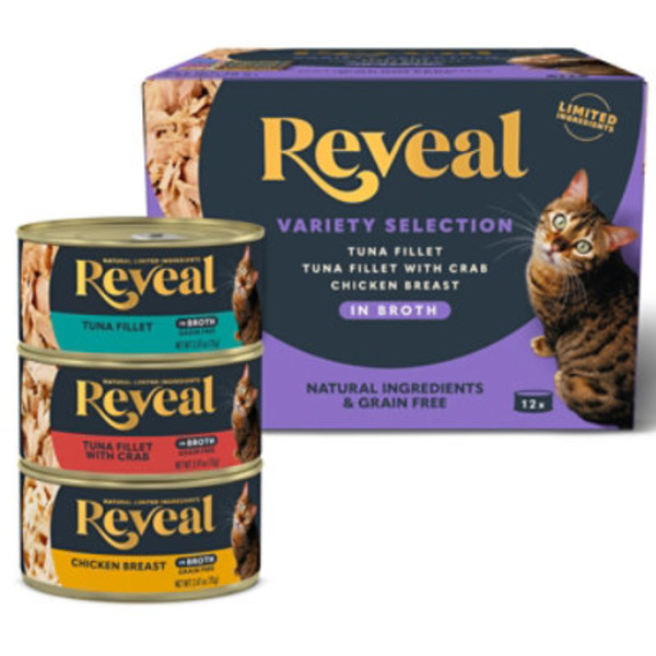 Reveal Natural Wet Cat Food, Variety Pack Broth