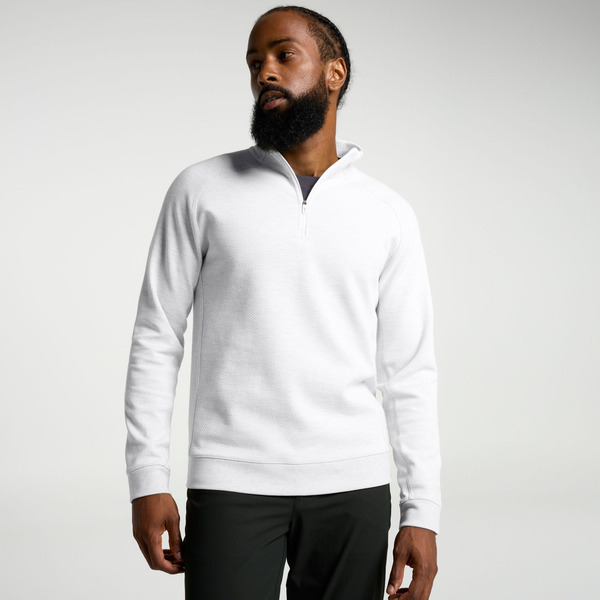 VRST Men’s Recharge Pebble 1/4 Zip, M - Light Grey Heather