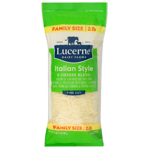 Lucerne Fine Cut Italian Style 6 Cheese Blend Cheese Family Size