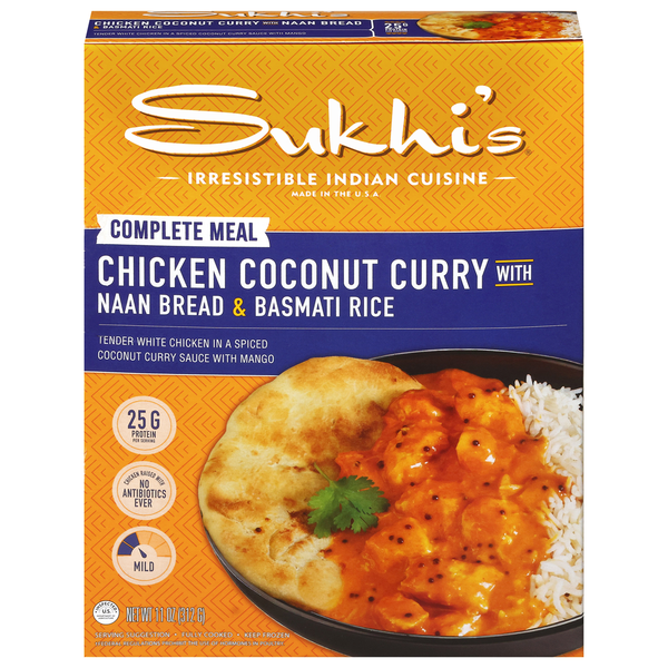 Sukhi's Chicken Coconut Curry w/ Naan Flatbread Basmati Rice