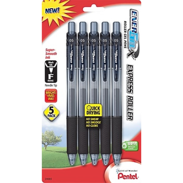 Pentel BLN105BPS5A 0.5mm Black Ink Roller Ball Pen