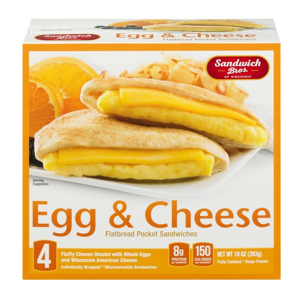 Sandwich Bros. of Wisconsin Flatbread Pocket Sandwiches Egg & Cheese