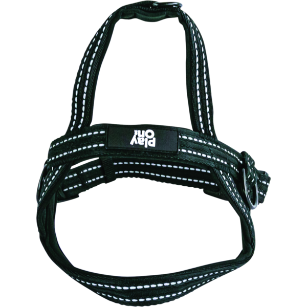 Play On Adventure Nylon Reflective Dog Harness, Medium - Black
