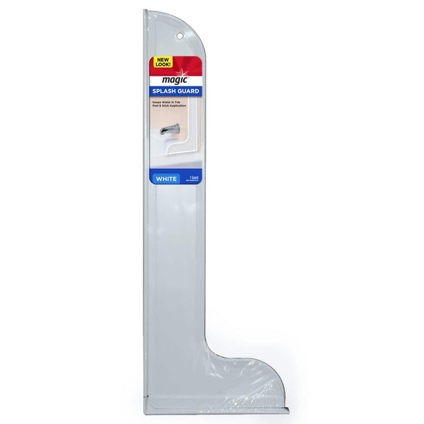 Magic 10.5 In X 28.55 In Large Adhesive Plastic Wall Splash Guard For Showers And Tubs