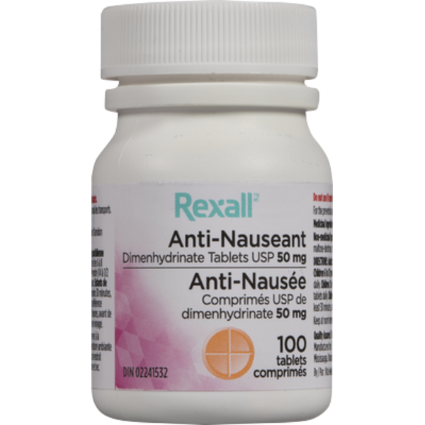 Rexall 50Mg Anti Nausea Tablets Same-Day Delivery | Rexall