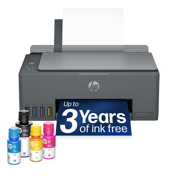 HP Smart Tank 5001 Wireless All-in-One AI-Enabled Cartridge-Free Supertank Inkjet Printer - Basalt