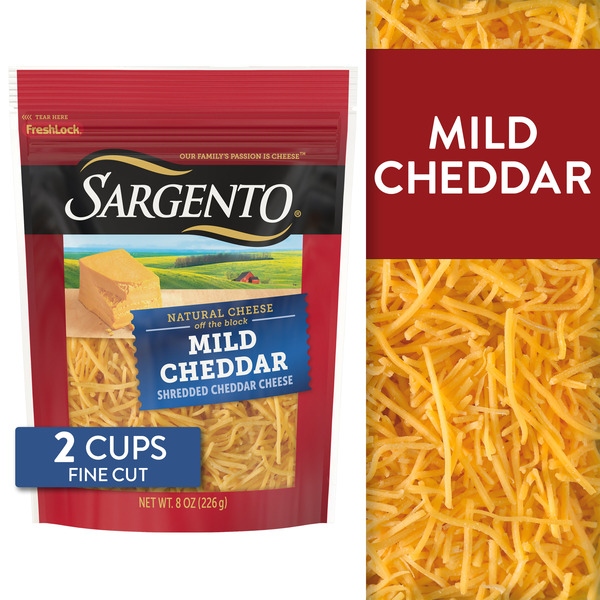 Sargento Natural Mild Cheddar Shredded Cheese, Fine Cut