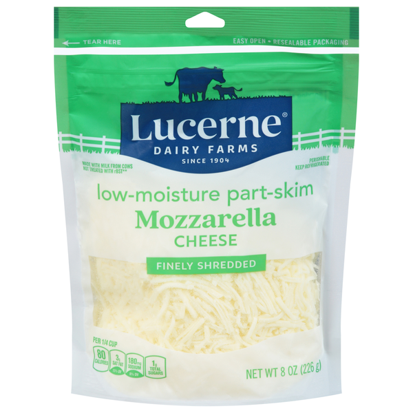 Lucerne Finely Shredded Cheese, Part-Skim, Mozzarella, Low-Moisture