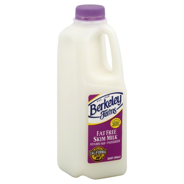 Berkeley Farms Milk, Fat Free, Skim (1 qt) Instacart