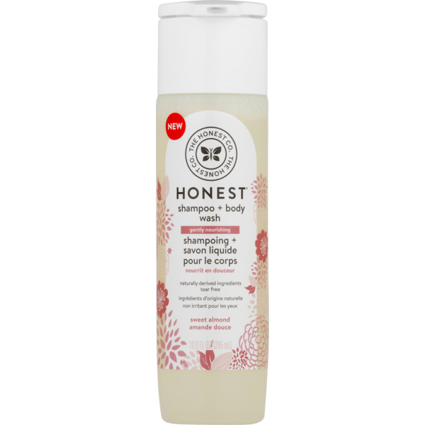 Honest Shampoo + Body Wash, Sweet Almond, Gently Nourishing, Bottle (10