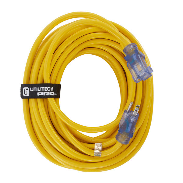 Utilitech 50-ft 12 / 3 Heavy Duty 3 Prong Yellow Outdoor Extension Power Cord