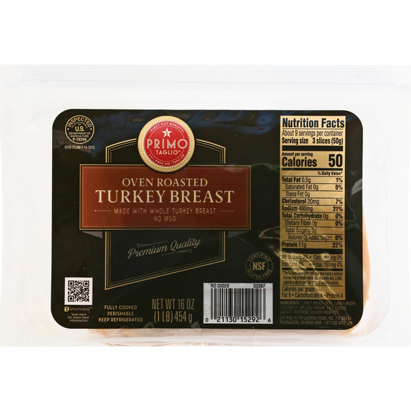 Primo Taglio Turkey Breast, Oven Roasted