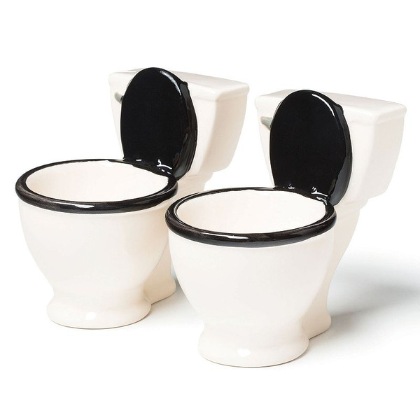 Big Mouth Inc. Toilet Shot Glass Set - White