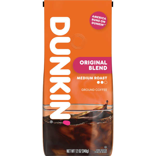 Dunkin' Original Blend Ground Coffee, Medium Roast, 12 Oz Bag