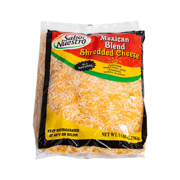 Sabor Nuestro - Mexican Style Shredded Cheese Blend - 5 lbs