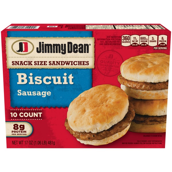 Jimmy Dean Snack Size Sausage Biscuit Sandwiches, Frozen (17 oz) Instacart