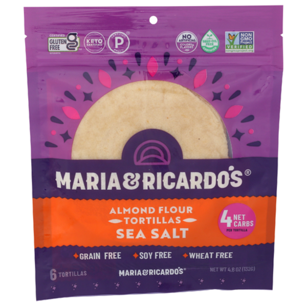 Maria And Ricardo's Almond Flour Keto Tortillas With Sea Salt 6 Count