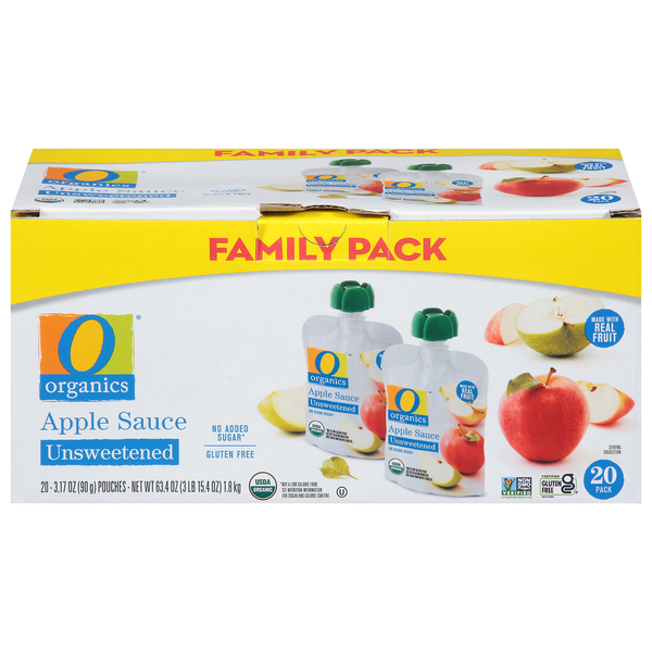 O Organics Apple Sauce, Unsweetened, Family Pack