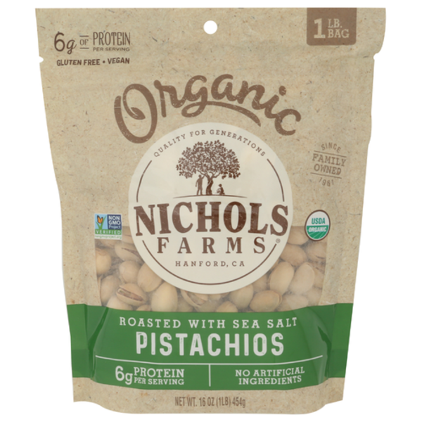 Nichols Farms Organic Roasted With Sea Salt Pistachios In Shell