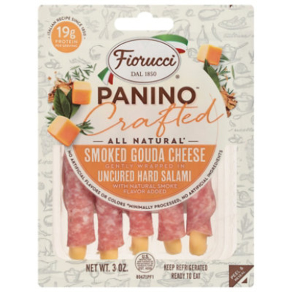 Fiorucci Crafted Smoked Gouda Cheese Uncured Hard Salami Panino