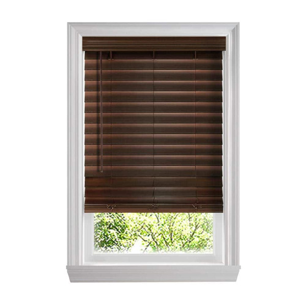 Home Decorators Collection Espresso Cordless Premium Faux Wood Blinds With 2.5 In. Slats - 31 In. W X 72 In. L (actual Size 30.5 In. W X 72 In. L)