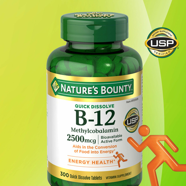Nature's Bounty B-12 2500 mcg, 300 Quick Dissolve Tablets