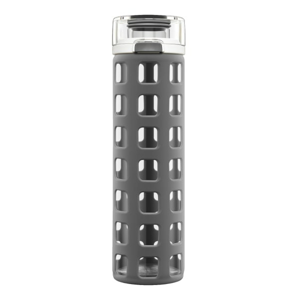 Ello Syndicate 20 Ounce Gray BPA-Free Glass Water Bottle With Flip Lid
