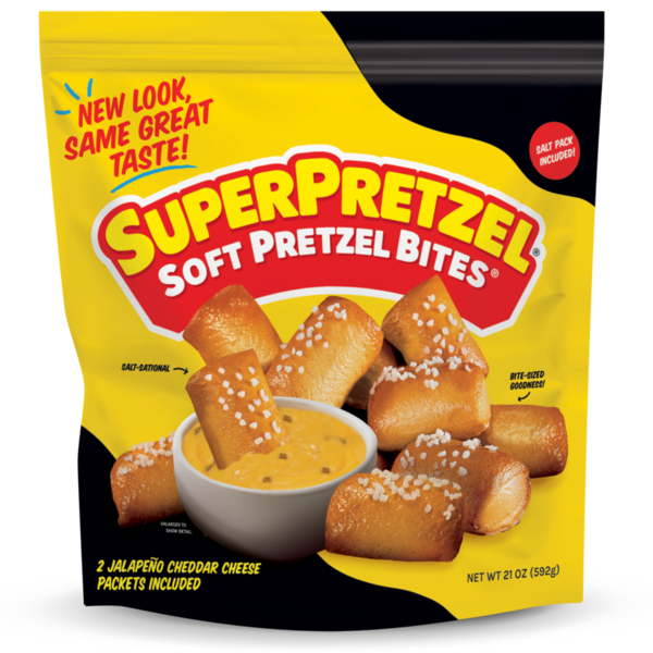 SUPERPRETZEL® Soft Pretzel Bites with Jalapeno Cheddar Dip Same